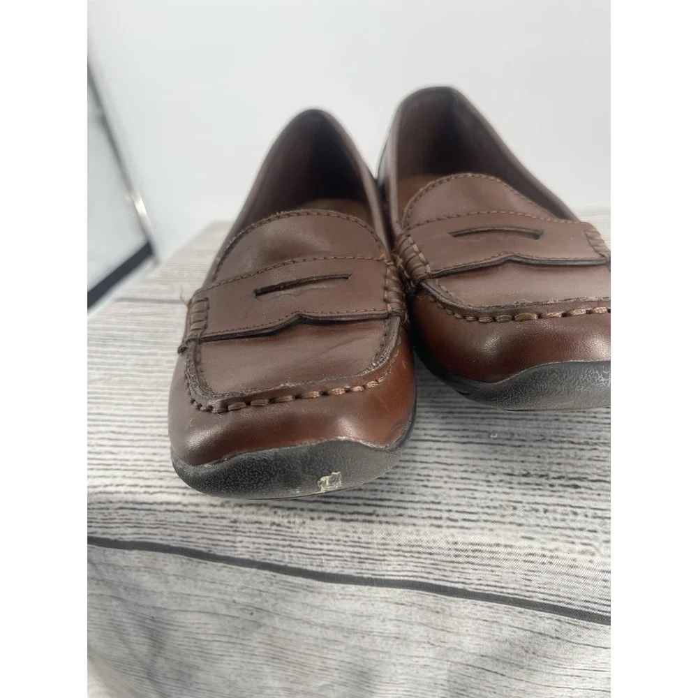 Gh Bass Co Women's Loafers Shoes Antoinette Leather Brown USA Sz‎ 7W